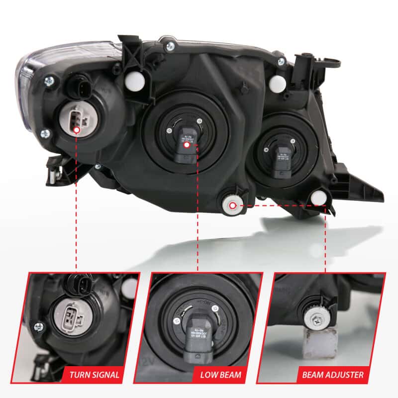 ANZO — ANZO 2009-2010 Toyota Corolla Crystal Headlight Black Amber
Head Light Set - view 10