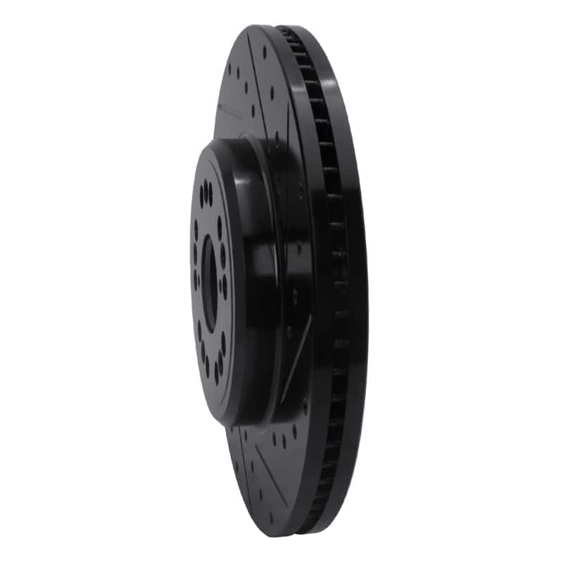 R1 Concepts — R1 95-00 Lexus LS400 Front Right Drilled & Slotted Black Brake Rotor
R1 Brake Rotor Drill - view 2
