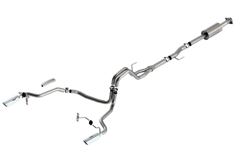 Borla — Borla F-150 2021 2.7L/3.5L 4dr CC SB EC STB Lari/King R/Plinum/LTD 3/2.25 SRE CB S-Type CHR Tips
Cat-Back System - view 1