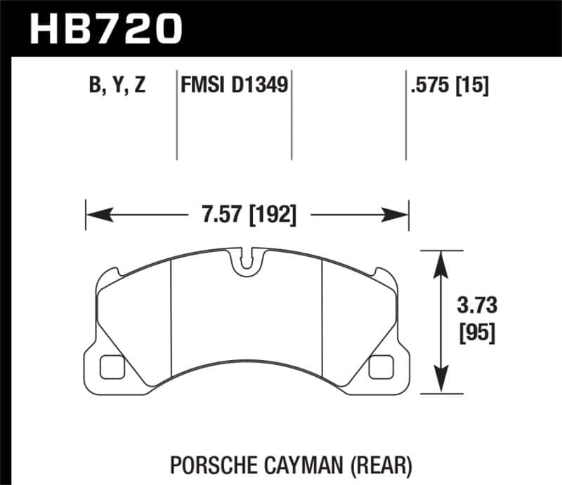Hawk Performance — Hawk 15-17 Porsche Cayenne Front HPS 5.0 Brake Pads
Disc Brake Pad - view 1