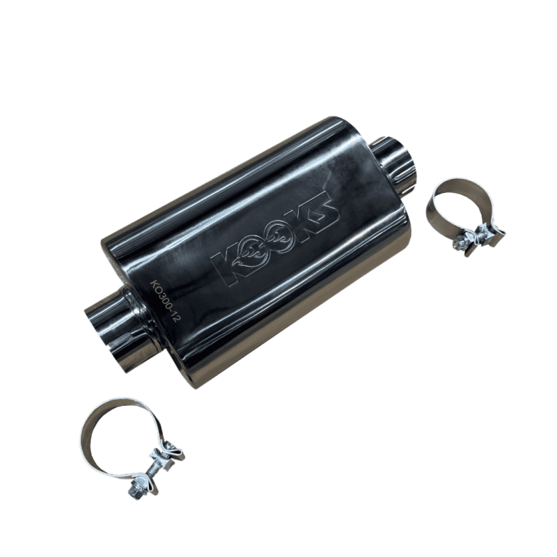 Kooks Headers — Kooks 3in Oval Clamp In Center/Center Muffler 12in Long Body Polished Stainless Steel
3in. Oval Muffler
3" Oval Muffler - view 3