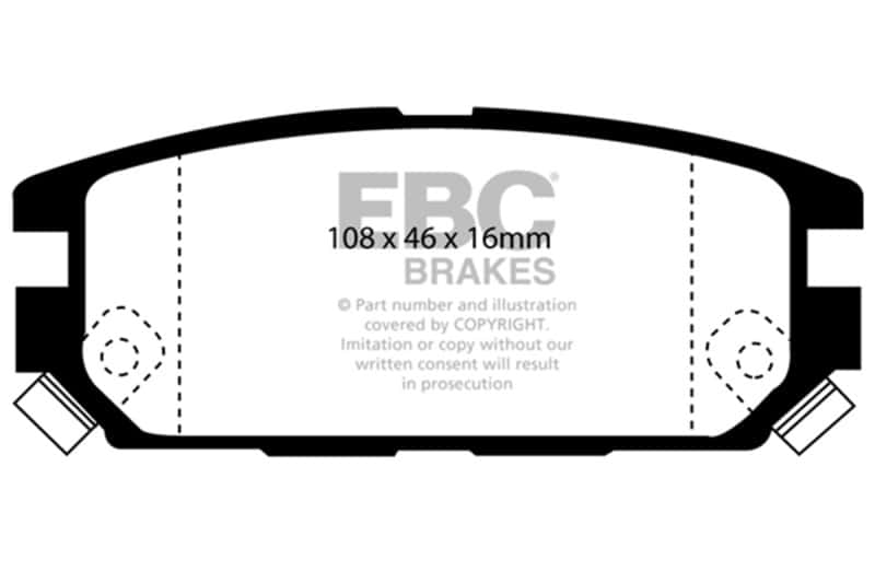 EBC — EBC 94-95 Eagle Talon 2.0 Turbo 4WD (2nd Generation)(284mm rear rotor) Ultimax2 Rear Brake Pads
Disc Brake Pad - view 1