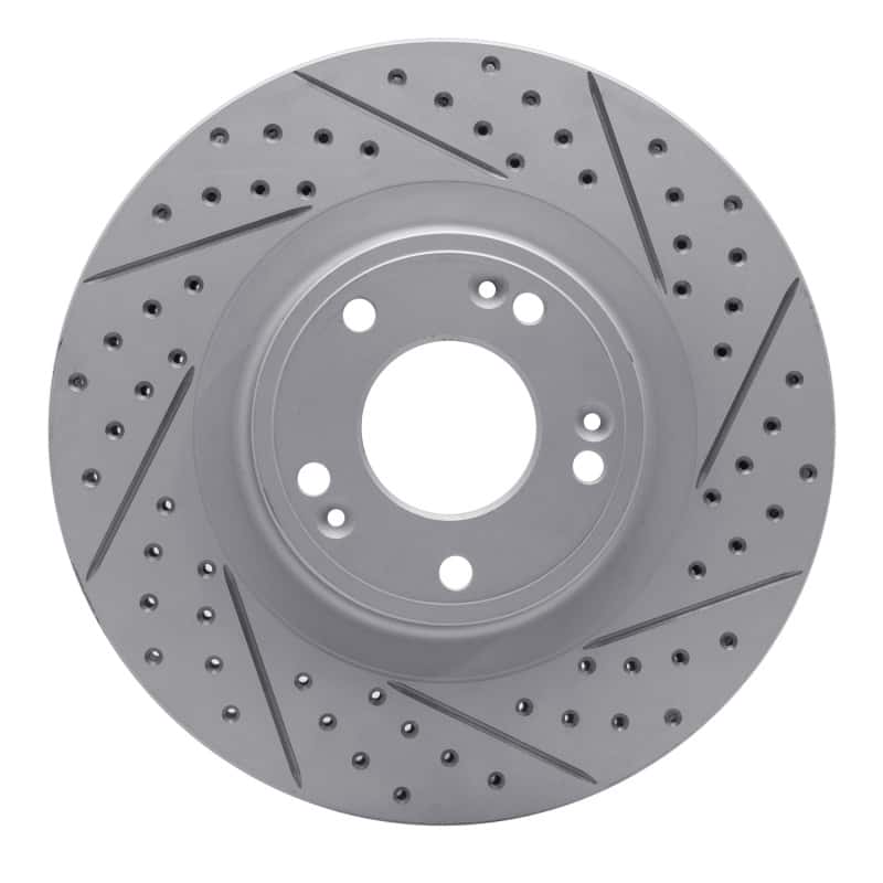 R1 Concepts — R1 09-11 Hyundai Genesis Sedan Front Right Drilled & Slotted Geo-Carbon Rotor - view 1