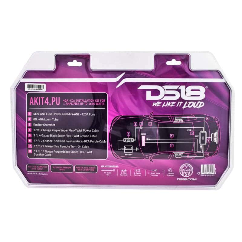 DS18 — DS18 4-GA Amplifier Install Kit Advance- Purple - view 2