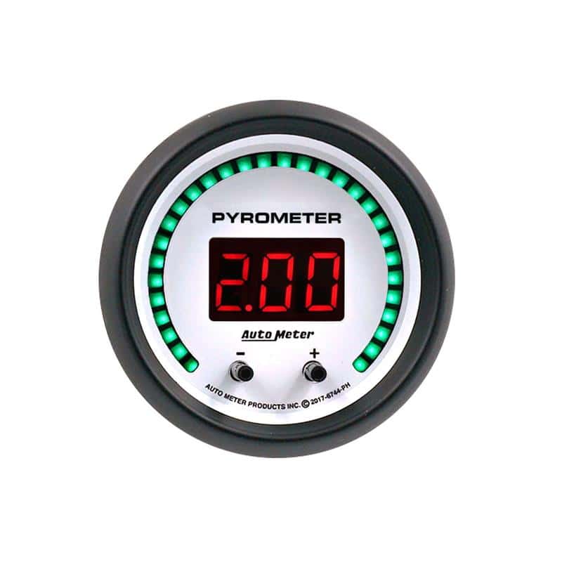 AutoMeter — Autometer 52.4mm White Two Channel 0-2000 Degree Pyrometer (EGT) Phantom Elite Digital Gauge - view 1
