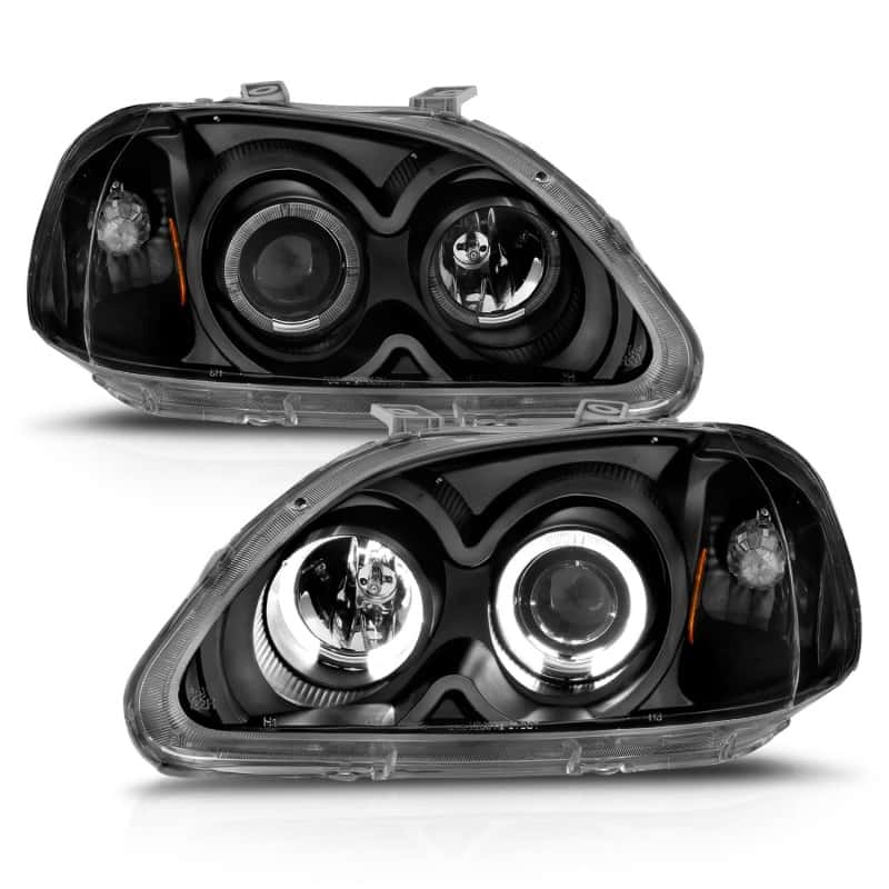 ANZO — ANZO 1996-1998 Honda Civic Projector Headlights w/ Halo Black
Head Light Set
HdLtSet - view 3