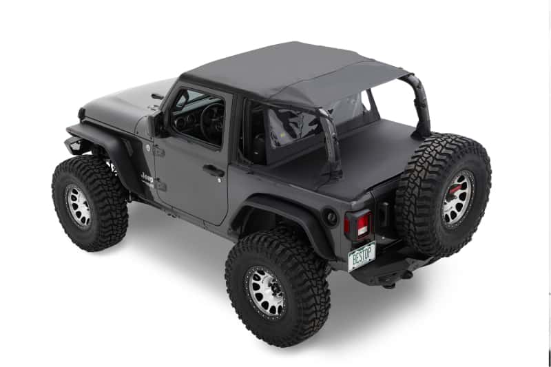 Bestop — Bestop 18-23 Jeep Wrangler JL 2-Door Header Safari Cable Style Bikini (Black Diamond)
Safari Cable Bikini - view 1