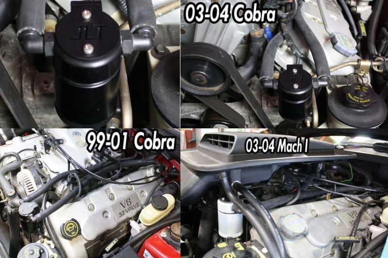 J&L — J&L 99-04 Ford Mustang SVT Cobra Driver Side Oil Separator 3.0 - Black Anodized
Oil Separator - view 1