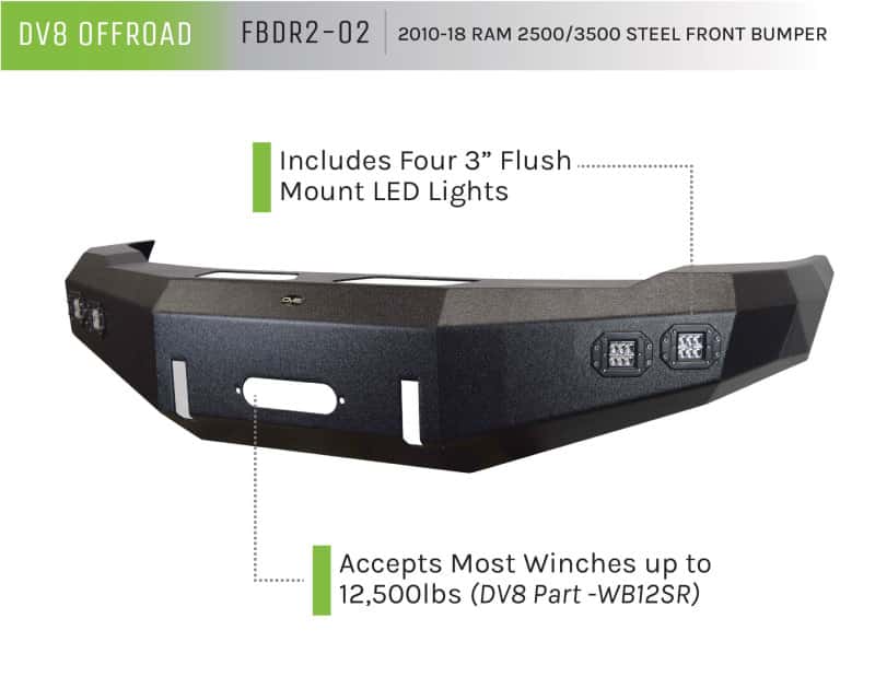 DV8 Offroad — DV8 Offroad 10-14 Dodge Ram 2500/3500 Front Bumper - view 3