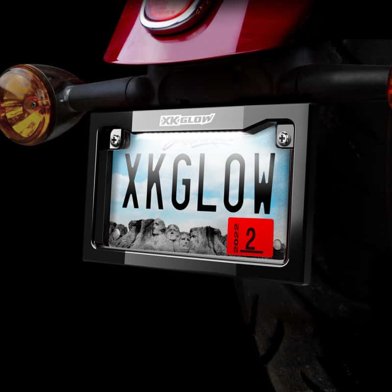 XKGLOW — XK Glow Motorcycle License Plate Frame Light w/ White LED - Chrome - view 2