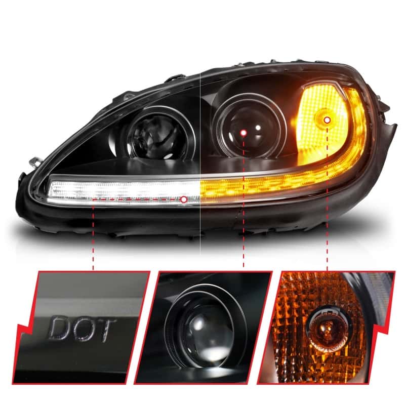 ANZO — ANZO 05-13 Chevrolet Corvette Projector Headlights w/switchback & Sequential LED - Black Amber
Head Light Set
HdLtSet - view 4