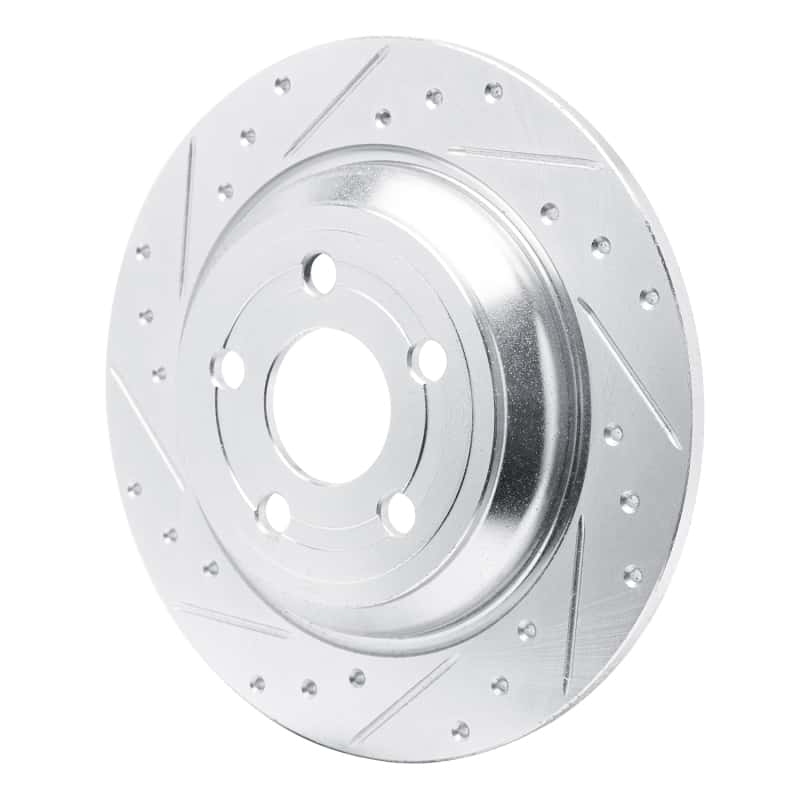 R1 Concepts — R1 22-25 Ford Maverick Rear Left Drilled & Slotted Silver Brake Rotor - view 2