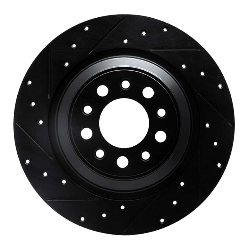 R1 Concepts — R1 14-23 Jeep Cherokee Rear Left Drilled & Slotted Black Brake Rotor
R1 Brake Rotor Drill - view 1
