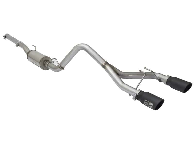 aFe — aFe Rebel Series CB 2.5in Dual Center Exit SS Exhaust w/ Black Tips 07-15 Jeep Wrangler 3.6L/3.8L V6
Cat-Back Exhaust - view 3