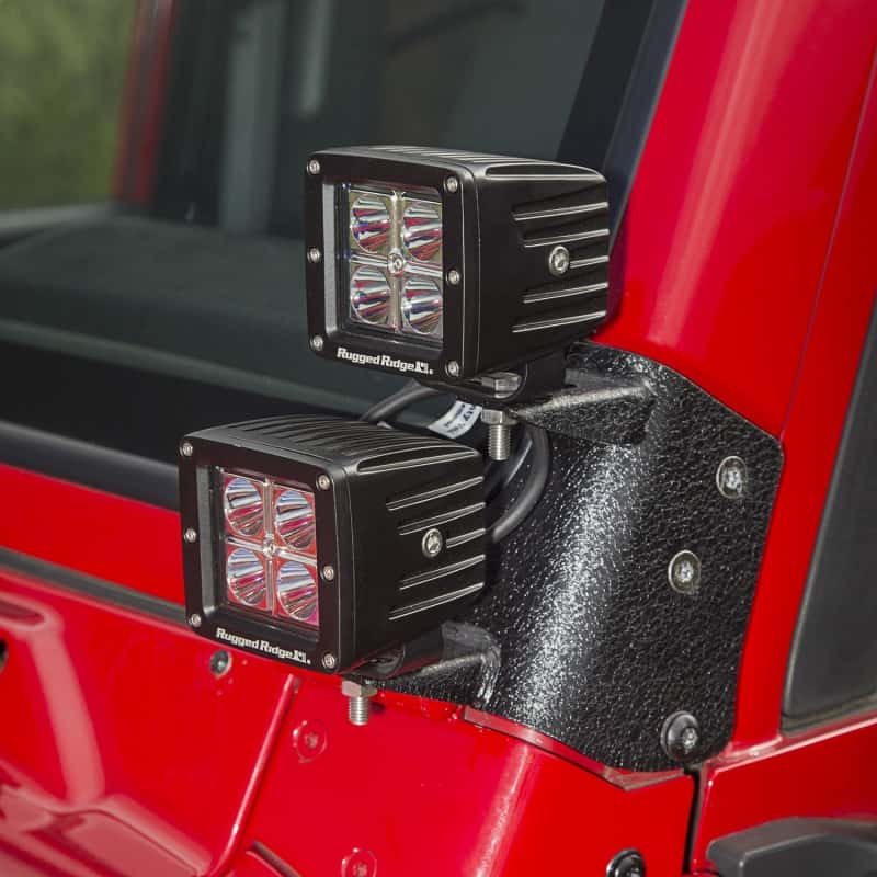 Rugged Ridge — Rugged Ridge 97-06 Jeep Wrangler TJ/LJ 3in Square Dual A-Pillar LED Kit
OFFROAD_LIGHTING
OrdRacingLampKt - view 3