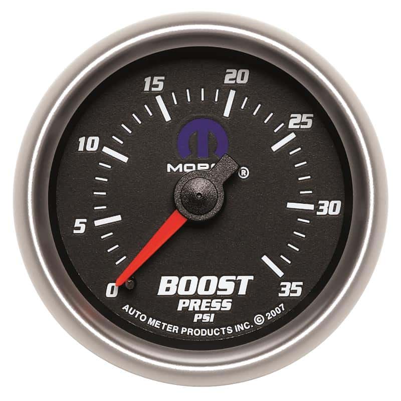 AutoMeter — AutoMeter Gauge Boost 2-1/16in. 35PSI Mechanical Black Mopar
MOPAR #77060031, 2-1 - view 2