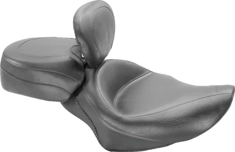 Mustang Motorcycle — Mustang 04-21 Harley Sportster Wide Touring Solo Seat w/Driver Backrest - Black - view 2