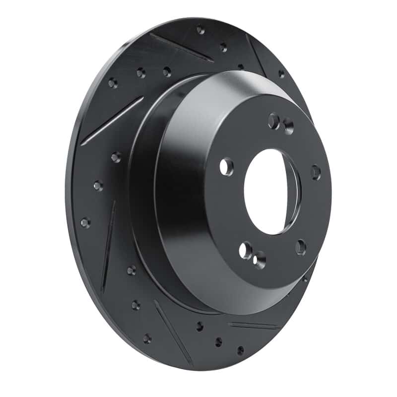 R1 Concepts — R1 15-20 Kia Sorento Rear Right Drilled & Slotted Black Brake Rotor
R1 Brake Rotor Drill - view 2