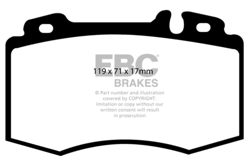 EBC — EBC 02-04 Mercedes-Benz C32 AMG (W203) 3.2 Supercharged Bluestuff Front Brake Pads
Disc Brake Pad - view 4