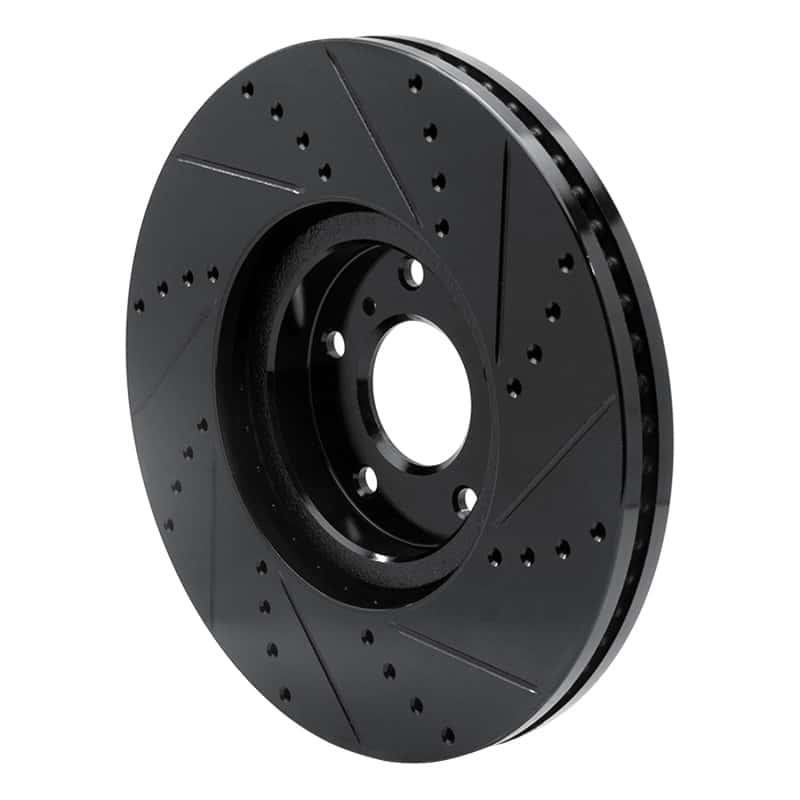 R1 Concepts — R1 07-15 Infiniti Q60 Front Left Drilled & Slotted Black Brake Rotor
R1 Brake Rotor Drill - view 4