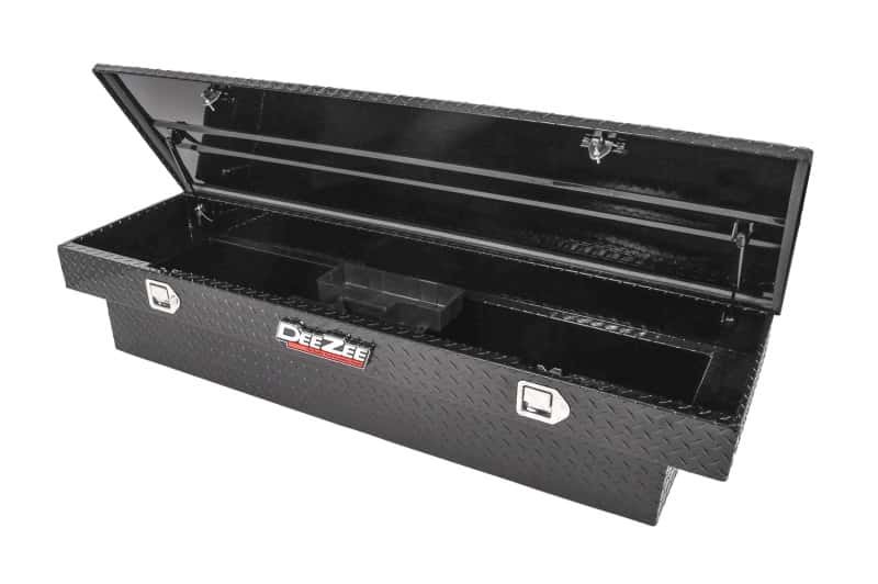 Dee Zee — Dee Zee Universal Tool Box - Red Crossover - Single Lid Black BT Full Size
ToolBxTrkBedRTR - view 3