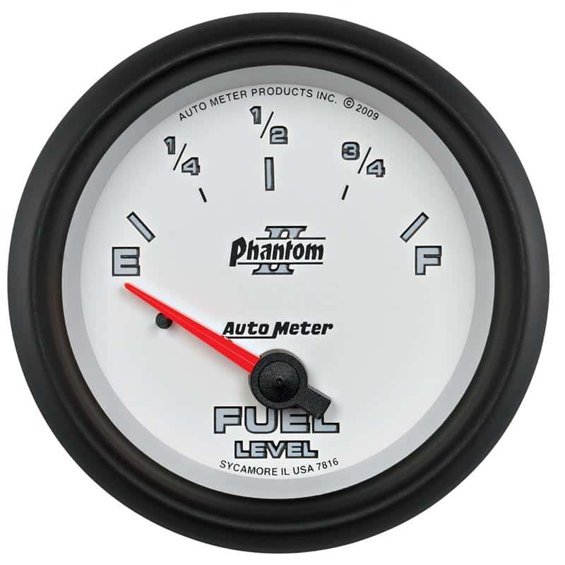AutoMeter — AutoMeter Gauge Fuel Level 2-5/8in. 240 Ohm(e) to 33 Ohm(f) Elec Phantom II
2-5/8" FUEL LEVEL, 2 - view 2