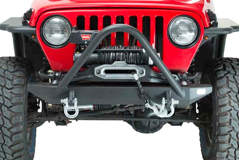 Fishbone Offroad — Fishbone Offroad 97-06 Jeep Wrangler TJ Rubicon Steel Front Bumper W/Stinger - Blk Txtrd Powdercoat - view 8
