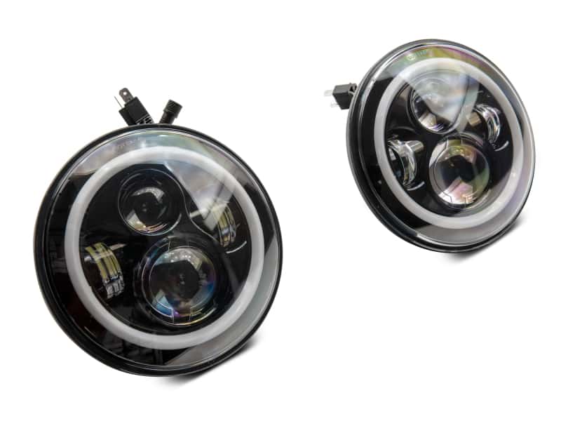 Raxiom — Raxiom 97-18 Jeep Wrangler TJ/JK Axial 7-Inch LED Headlights w/RGB Halo- Blk Hsng (Clear Lens)
Headlights - view 4
