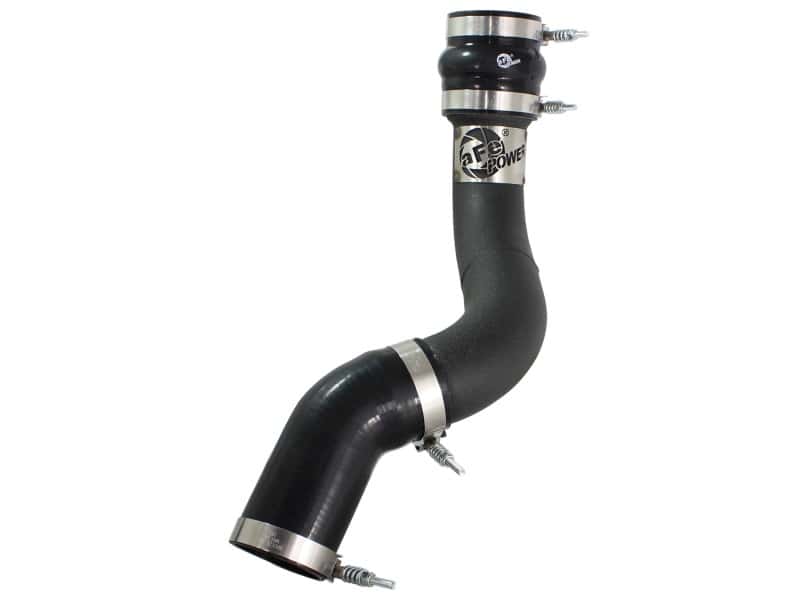 aFe — aFe BladeRunner 3in Black Intercooler Tube Cold Side w/ Couplings & Clamps 13-14 Dodge RAM 6.7L (td)
Cold Charge Pipe - view 1