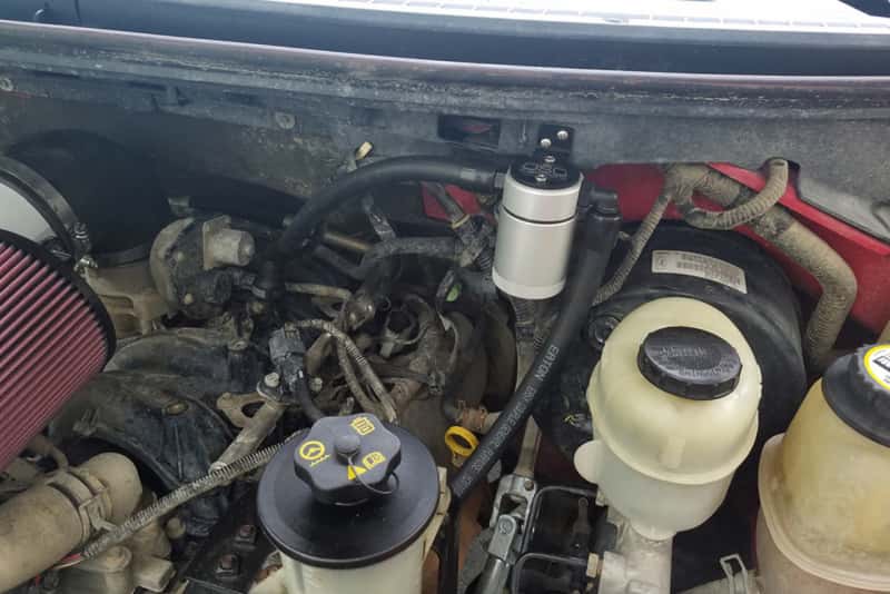 J&L — J&L 05-10 Ford F-150 5.4L Driver Side Oil Separator 3.0 - Clear Anodized
Oil Separator - view 2