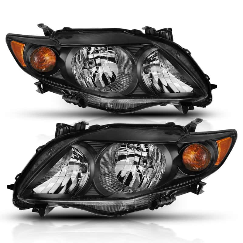 ANZO — ANZO 2009-2010 Toyota Corolla Crystal Headlight Black Amber
Head Light Set - view 3
