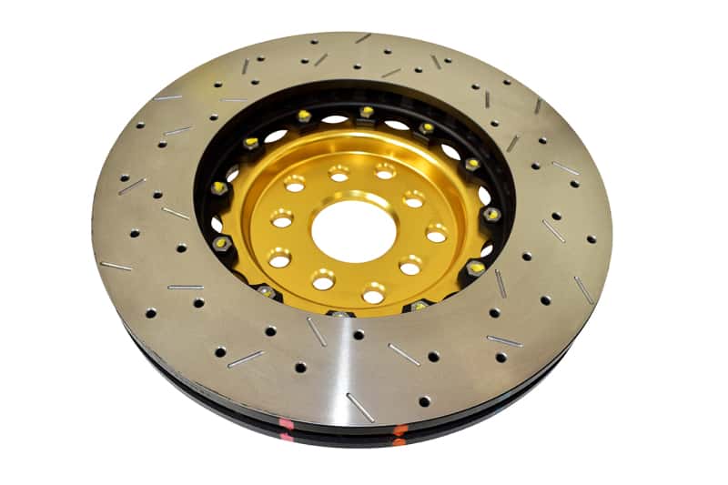 DBA — DBA 04-07 STi/2017 BRZ w/Perf. Pkg. 10 Hole Front Drilled/Slotted 5000 Series 2 Pc Rotor w/Gold Hat
5000 Series Rotor,GD
Brake Rotor - view 2