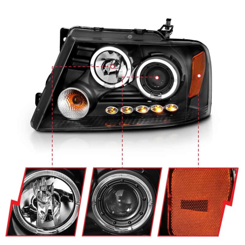 ANZO — ANZO 2004-2008 Ford F-150 Projector Headlights w/ Halo and LED Black G2
Head Light Set
HdLtSet - view 4