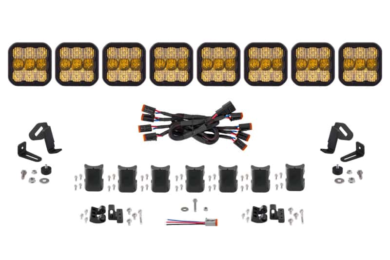 Diode Dynamics — Diode Dynamics SS5 Sport Universal CrossLink 8-Pod Lightbar - Yellow Combo - view 1