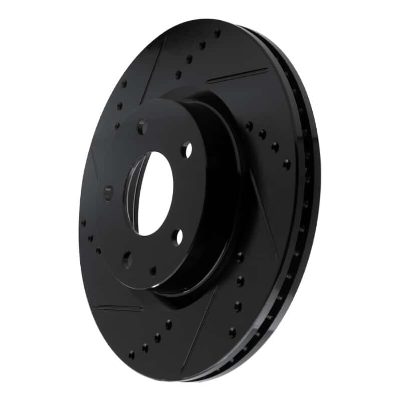 R1 Concepts — R1 14-24 Mazda 3 Front Left Drilled & Slotted Black Brake Rotor
R1 Brake Rotor Drill - view 2