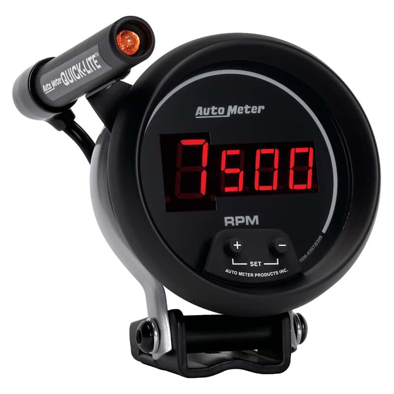 AutoMeter — Autometer Quick-Lite Digital 10K RPM Pedestal Mount 3 3/4in Tachometer Black Dial w/ Red LED
3-3/4" TACH, MINI MO - view 4