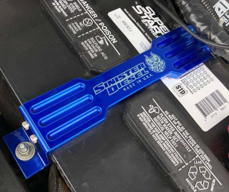 Sinister Diesel — Sinister Diesel 2011+ Ford Powerstroke 6.7L Battery Hold Down
Battery Hold Down - view 4