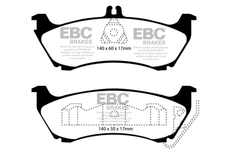 EBC — EBC 99-02 Mercedes-Benz M-Class (ML) ML320 3.2 Ultimax2 Rear Brake Pads
Disc Brake Pad - view 1