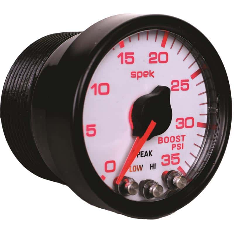 AutoMeter — Autometer Spek-Pro Gauge Boost 2 1/16in 35psi Stepper Motor W/Peak & Warn White/Black
GA 2" BST 35 WCB SPK - view 3