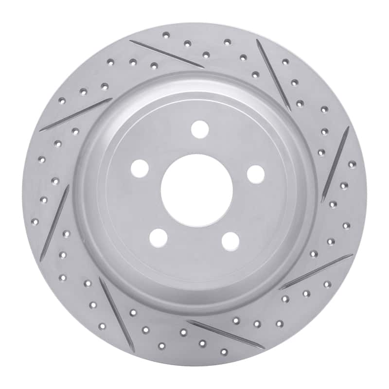 R1 Concepts — R1 15-24 Ford Police Responder Hybrid Rear Right Drilled & Slotted Geo-Carbon Rotor - view 1