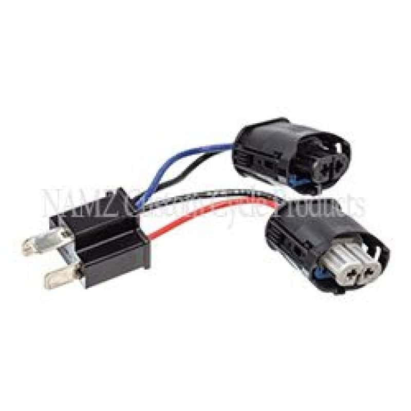 NAMZ — NAMZ 2014+ Road King (w/7in. Dual LED HLamp) Headlight Adapter Pigtail w/Female H9 & H11 to Male H4 - view 2