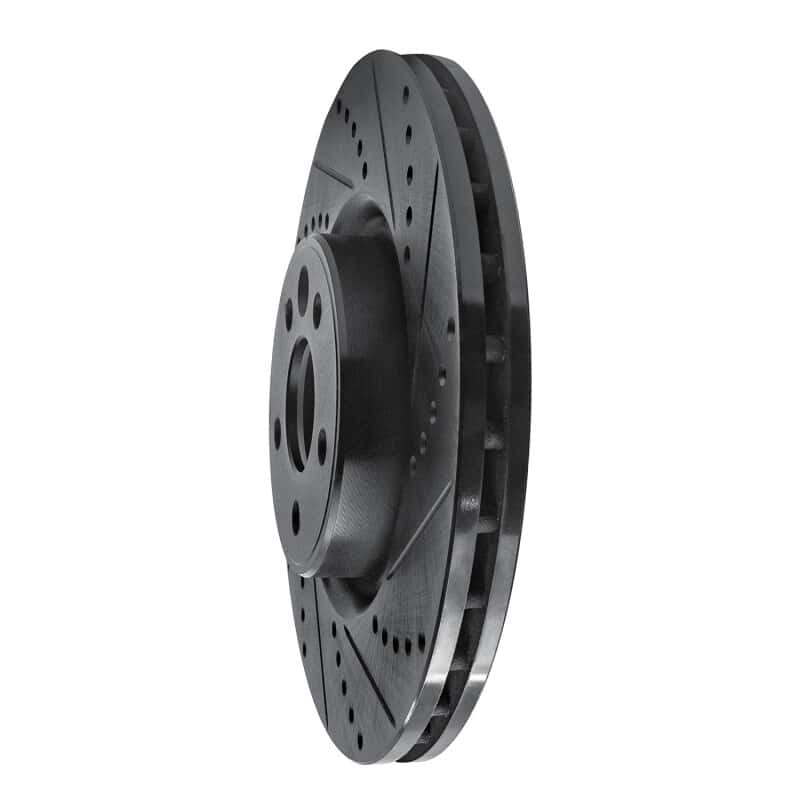 R1 Concepts — R1 2007-2016 Volvo S60 Front Right Drilled & Slotted Black Brake Rotor
R1 Brake Rotor Drill - view 2
