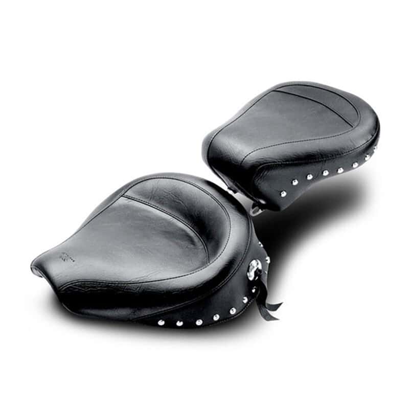 Mustang Motorcycle — Mustang 58-84 Harley FX/FL Wide Touring Solo Seat w/Studs- Black - view 2