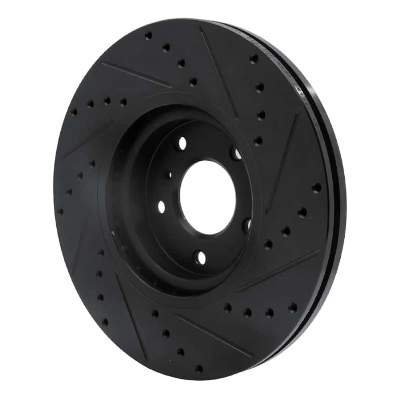 R1 Concepts — R1 03-23 Infiniti EX35 Front Left Drilled & Slotted Black Brake Rotor
R1 Brake Rotor Drill - view 4