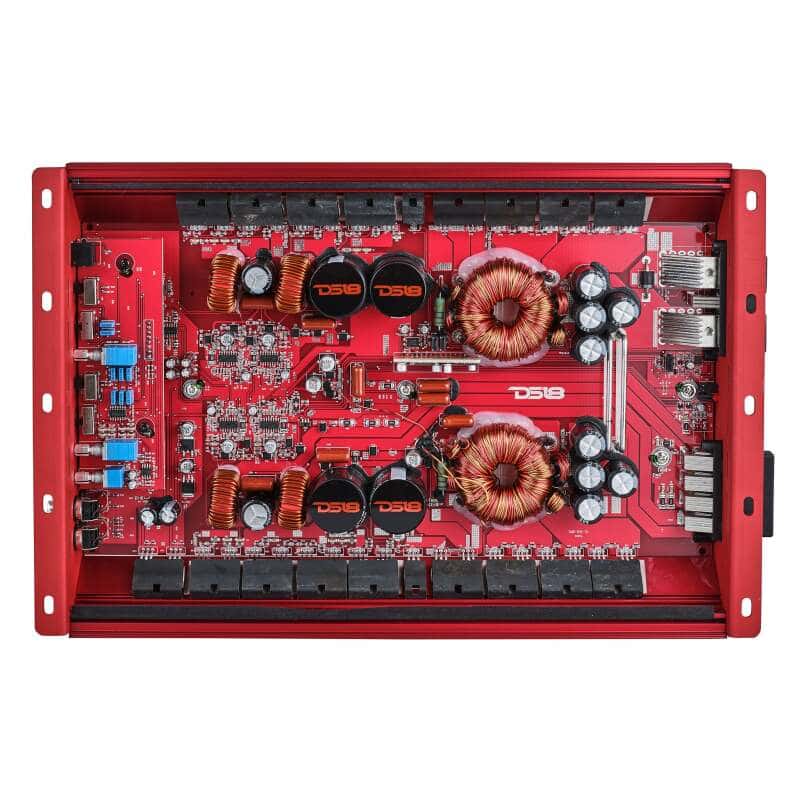 DS18 — DS18 4-Channel Amp 2x 1000/4ohm Bridge 4 x 550/2ohm 4 x 300/4ohm Watts RMS Red - view 2