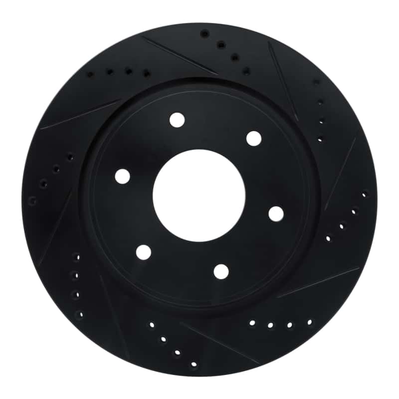 R1 Concepts — R1 05-07 Infiniti QX56 Front Right Drilled & Slotted Black Brake Rotor
R1 Brake Rotor Drill - view 1