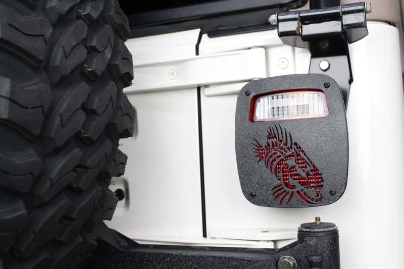 Fishbone Offroad — Fishbone Offroad Jeep Wrangler CJ YJ TJ Tail Light Covers - Black Textured Powdercoat - view 6