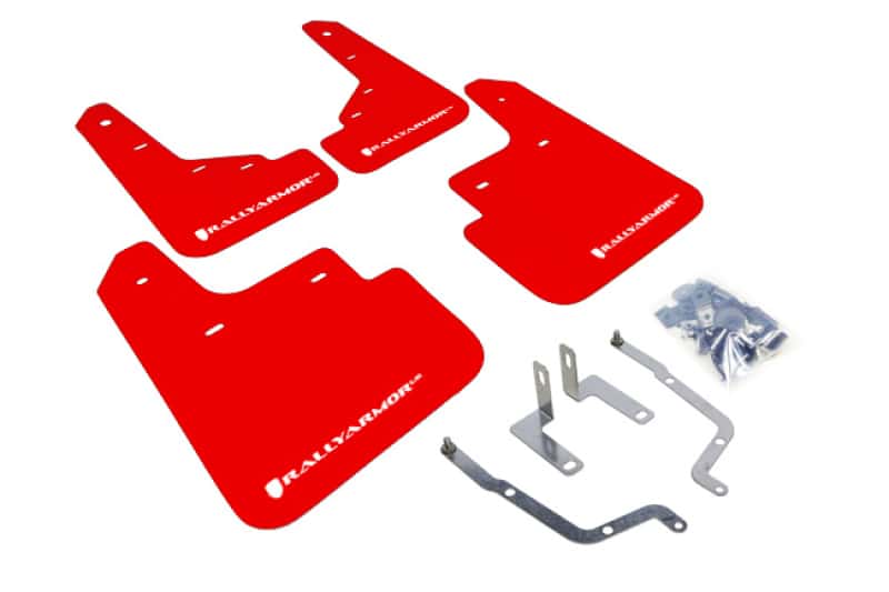 Rally Armor — Rally Armor 14-18 Mazda3 Red UR Mud Flap w/White Logo
Mud Flap - view 1