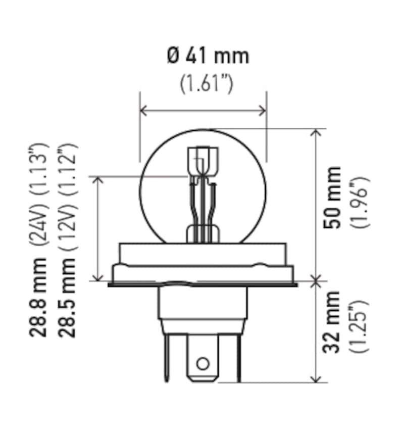 Hella — Hella Bulb 7951 12V 45/40W P45T S13 R2
7951 Incan Bulb - view 3