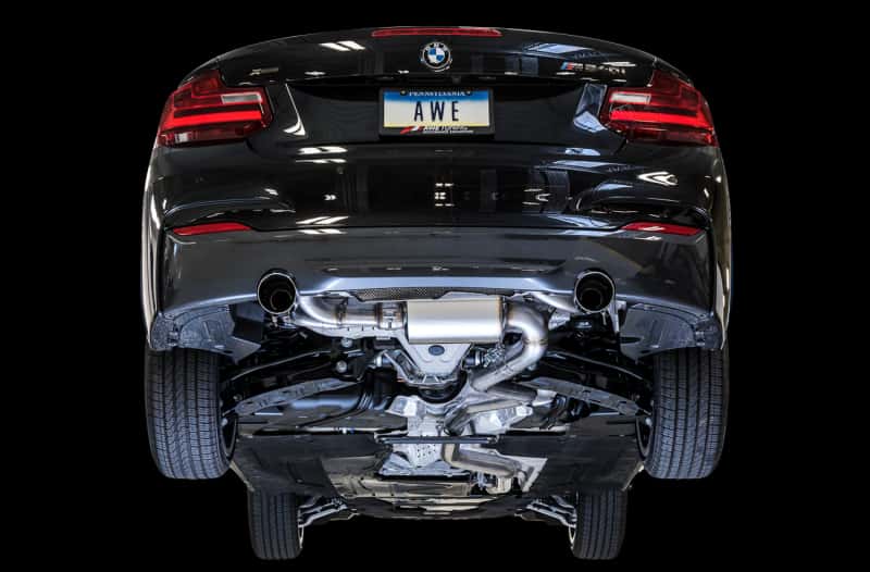 AWE Tuning — AWE Tuning BMW F22 M235i / M240i Touring Edition Axle-Back Exhaust - Chrome Silver Tips (90mm)
Touring Exhaust - view 3